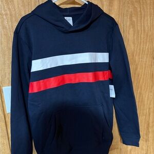 GAP Men's Hoodie with Red and White Stripes